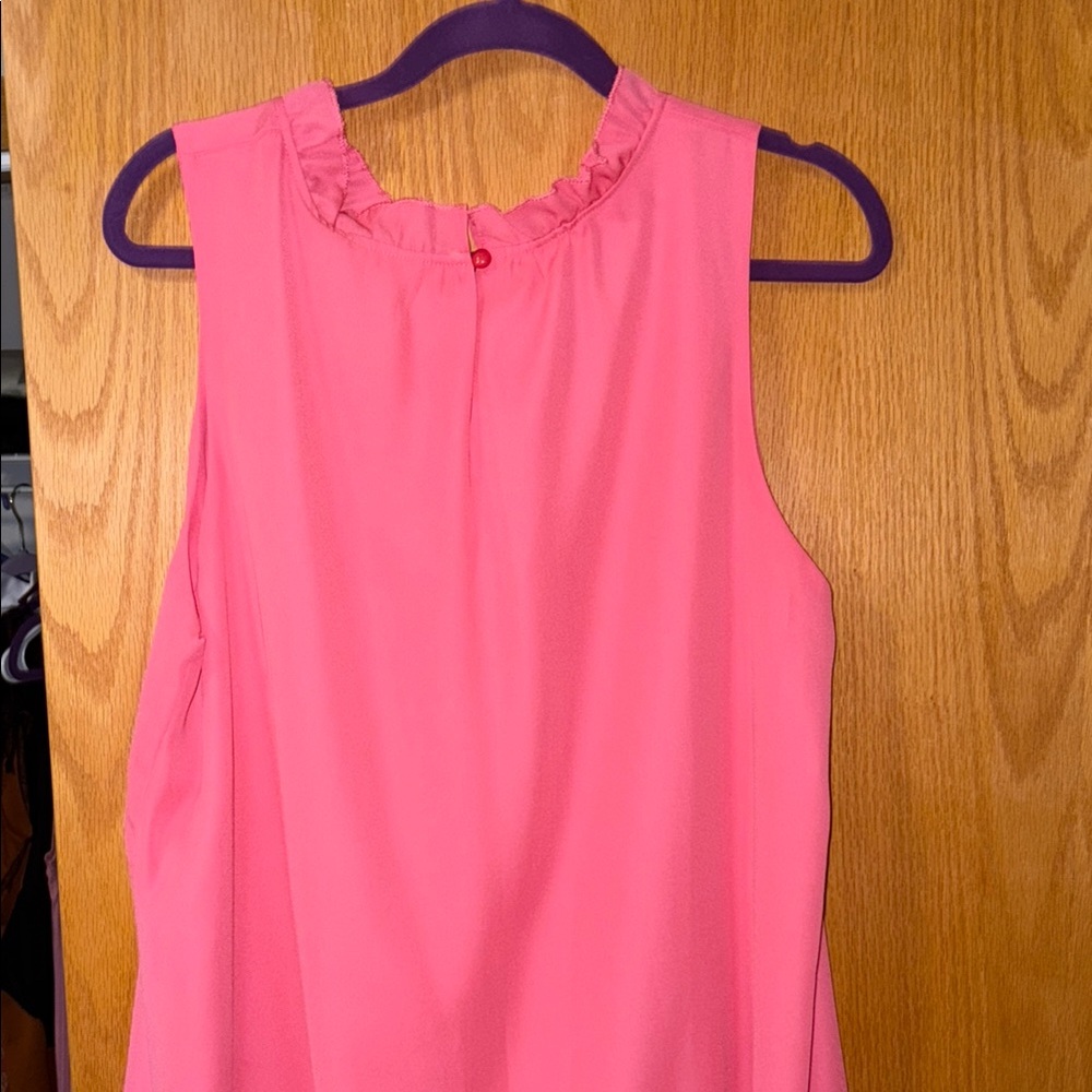 Pink Sleeveless Ruffle Neck Top - Picture 5 of 5